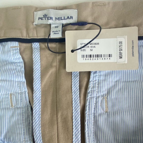 NWT Peter Millar Crown Pilot Twill Flat Front Trouser Pants Chinos KHAKI $175 - Picture 6 of 10